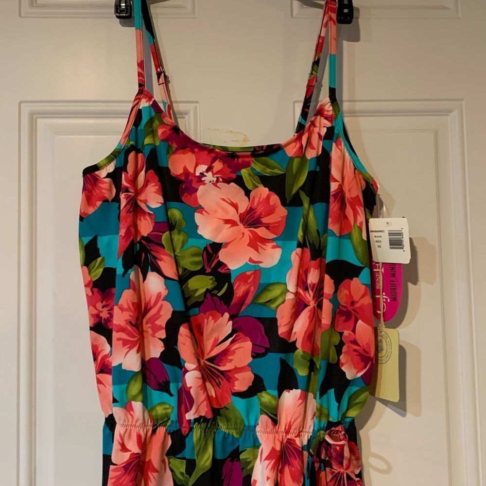 Caribbean Joe Floral Women’s Takini Two Piece Swimsuit NWT - Picture 4 of 10